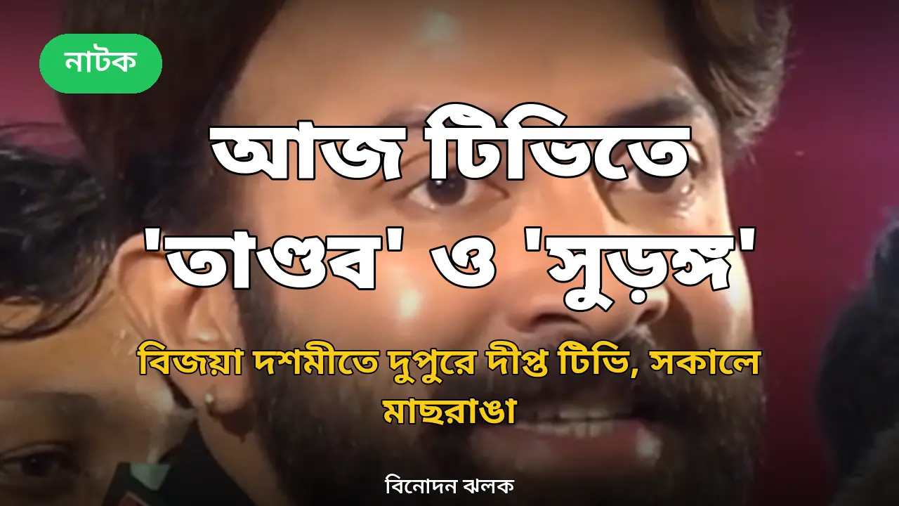 বিজয়া দশমীতে আজ টিভিতে যা যা: দুপুরে দীপ্ত টিভিতে 'তাণ্ডব', সকালে মাছরাঙায় 'সুড়ঙ্গ'