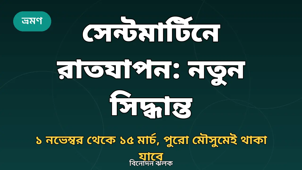 সেন্টমার্টিন দ্বীপ ভ্রমণ নিয়ে নতুন সিদ্ধান্তের গ্রাফিক